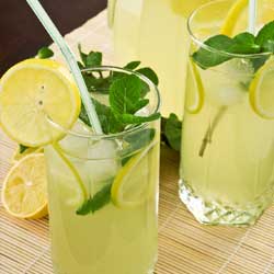 mint juleps in glassware